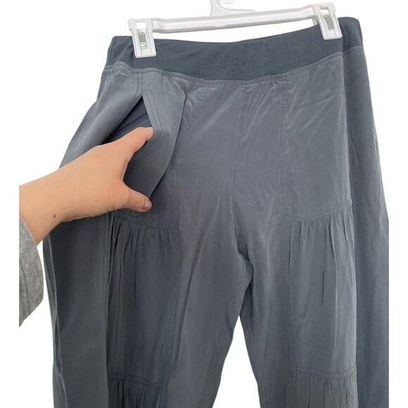 Soft Surroundings Grey Tiered Silk Grey Trouser Pants - Picture 5 of 7